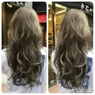 セミロング カラー 下妻 カラーエクステ難波のヘアスタイル