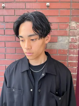 パーマ メンズ スパイキーパーマ 柏NO1 藤本葉のヘアスタイル