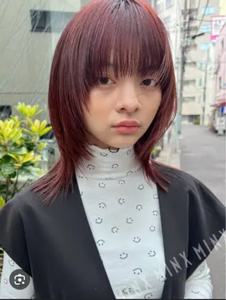 ミディアム 福島 諒のヘアスタイル