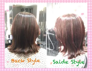 セミロング カラー Annon プライベートサロンのヘアスタイル