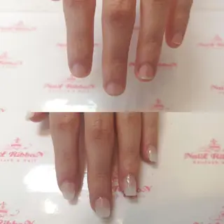 ネイル ネイルリボン 受付スタッフのネイルデザイン