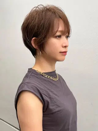 ショート カラー 京都レイヤーカット/ 縮毛矯正/羽柴りくのヘアスタイル