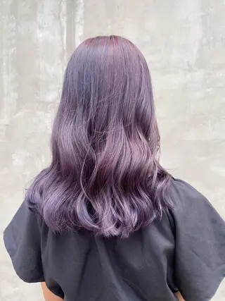 セミロング カラー ブリーチなしカラー ダブルカラーエクステのヘアスタイル