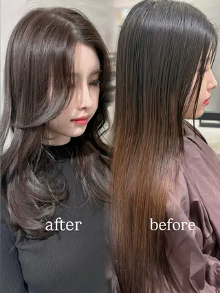 ミディアム カラー 顔まわり特化🫧大人 垢抜け💓SHIONのヘアスタイル