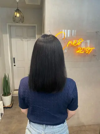 ミディアム カラー 派手髪ハイトーン💛 ネイル💅まりなのヘアスタイル