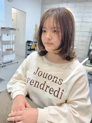 ミディアム カラー パーマ 新海 芳樹のヘアスタイル