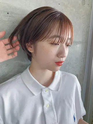 ショート カラー ボブパーマコテ巻き風 パーマNo1深江秀平のヘアスタイル