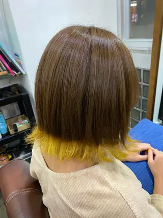 ミディアム カラー ヘアアレンジ 【艶髪×韓国風】 毛流れ職人 RYOのヘアスタイル