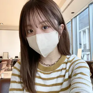 セミロング カラー 🍼顔周りカット/ レイヤー/小川華奈のヘアスタイル