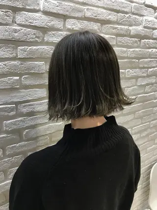 ミディアム カラー レイヤー　べージュ 白石研太のヘアスタイル