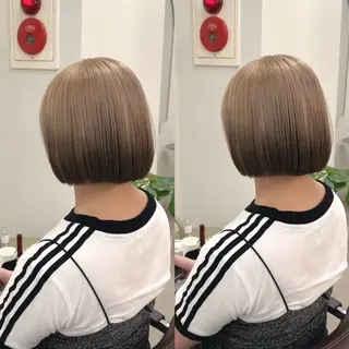 ショート カラー パーマ キッズ 透明感カラー×艶矯正 カット特化/さくらのヘアスタイル