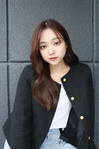 ロング 裕千/くびれヘア/ 韓国風ヘア/顔まわりのヘアスタイル