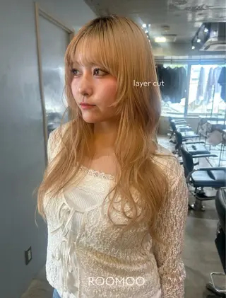 ロング レイヤーヘア/ボブ/ ブリーチ/EMIRIのヘアスタイル