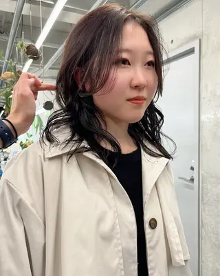 ミディアム カラー ダブルカラー/ ケアブリーチ/クニトのヘアスタイル