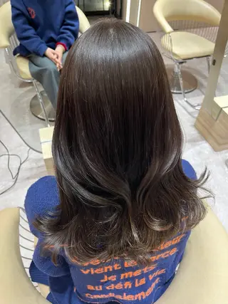 セミロング 顔周りカット/ 透明感カラー/ユナのヘアスタイル