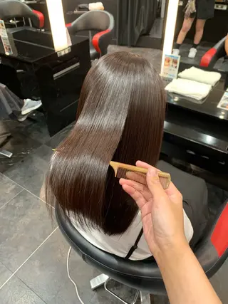 セミロング カラー パーマ 艶髪/白髪ぼかし ヘッドスパ/大野結菜のヘアスタイル