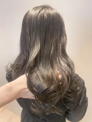 セミロング カラー ヘアアレンジ 🥇ブリーチ無し 透明感🥇佐藤のヘアスタイル