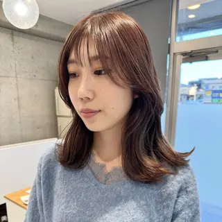 ミディアム カラー 会田有紀 /切りっぱなしボブのヘアスタイル