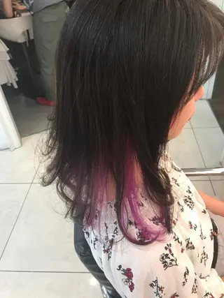 セミロング カラー 小倉 聖也のヘアスタイル