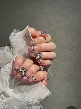 ネイル I-nailロング /ワンホン/キラキラのネイルデザイン