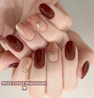 ネイル リボン、ガーリー パーツ放題専門店のネイルデザイン