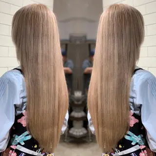 ロング カラー ヘアアレンジ 髪質改善×ハイトーン 中田啄也のヘアスタイル