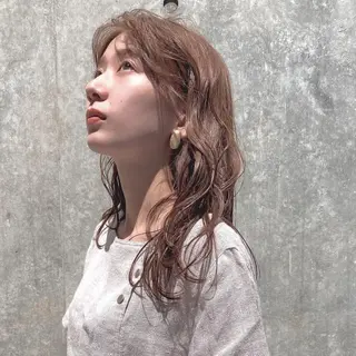 セミロング カラー パーマ ヘアアレンジ 【ダメージレス施術】 【透明感】北村 拓也のヘアスタイル