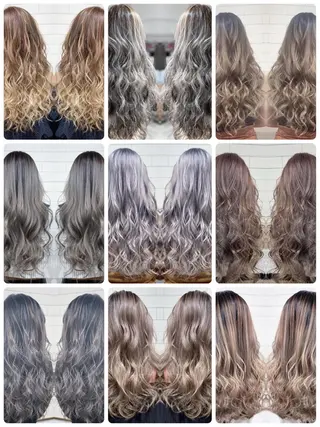 ロング カラー ヘアアレンジ 髪質改善×ハイトーン 中田啄也のヘアスタイル