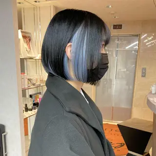 ミディアム 縮毛矯正・暗髪 ・ショート　橋本🐶のヘアスタイル