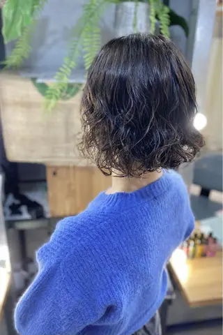 ミディアム パーマ 菊地 紗矢のヘアスタイル
