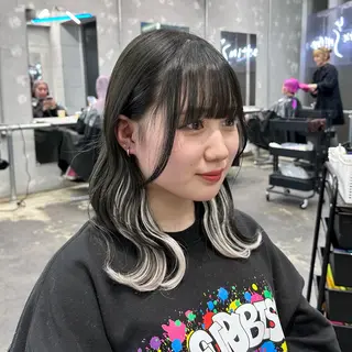 ミディアム カラー ヘアアレンジ 🥀モテ暖色× エクステ🥀あかりのヘアスタイル