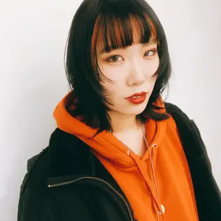 カラー pole/apartment所属・💓パーマ，💗 レイヤーカットのヘアスタイル