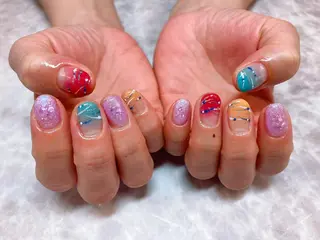 ネイル ネイルリボン 受付スタッフのネイルデザイン
