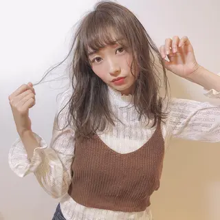 セミロング カラー 店長/mao/ 前髪/顔周りカットのヘアスタイル