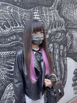 ロング カラー ヘアアレンジ haco+所属・🌈派手髪エクステ ブレイズ🌈ひろとのヘアスタイル