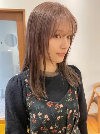 セミロング 小顔レイヤー×コンパ クトボブ/林隆平のヘアスタイル