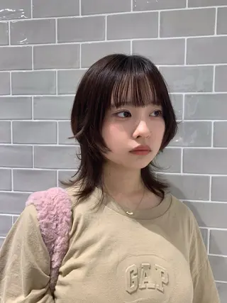 ミディアム カラー ヘアアレンジ salowin新宿三丁目店所属・🖤小顔ボブ/ウルフ レイヤー🖤山本諒のヘアスタイル