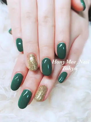 セミロング カラー ネイル honey meeのネイルデザイン