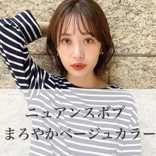 ミディアム カラー 🌱小顔ヘア/ボブ ミディアム/双葉🌱のヘアスタイル