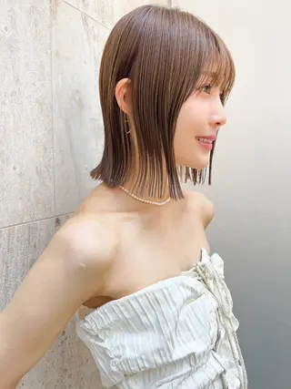 ミディアム カラー パーマ ヘアアレンジ ✂️ボブ特化 🌷喜美花のヘアスタイル