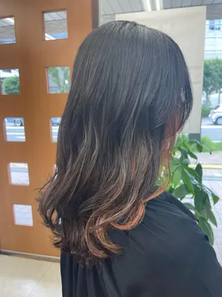 セミロング ダブルカラー/韓国 ヘア/さわのあかねのヘアスタイル