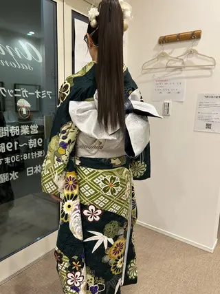 セミロング ヘアアレンジ アミオーガニック カラーのヘアスタイル