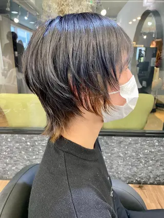 ショート カラー メンズ 大人可愛いレイヤー 大田のヘアスタイル