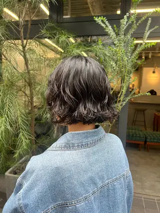 ミディアム パーマ パーマ×透明感カラー MIOのヘアスタイル