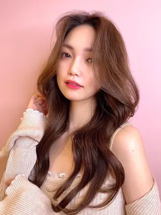 ロング カラー 韓国ヘア♡ 顔まわりカットayaのヘアスタイル