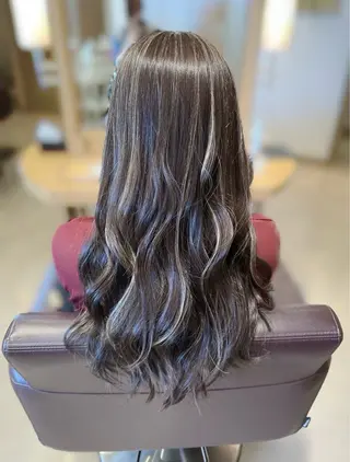 セミロング カラー 韓国風ﾊﾟｰﾏ❁﻿ fu-ka❁艶ｶﾗｰのヘアスタイル