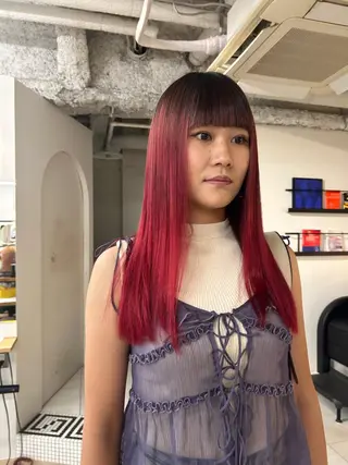 カラー ベージュ/ダブルカラ ー/新潟駅/青柳萌果のヘアスタイル