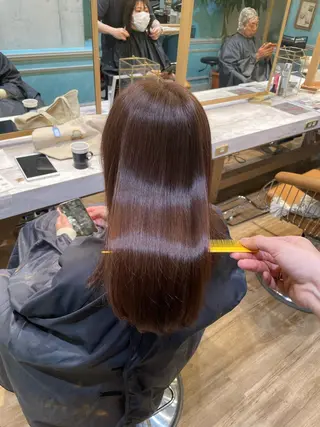 ミディアム 縮毛矯正 髪質改善 韓国風レイヤー 吉田のヘアスタイル