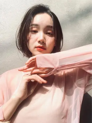 ミディアム カラー パーマ 新宿/韓国ヘア/ 髪質改善ストレートのヘアスタイル