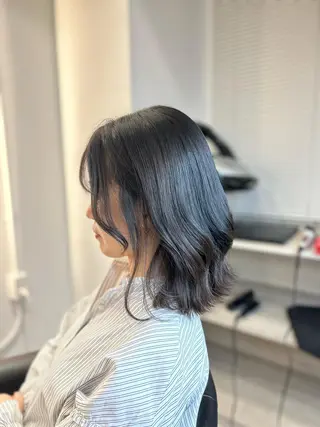 ミディアム カラー &chaLme   心斎橋所属・emi/髪質改善/ 韓国風/艶カラーのヘアスタイル